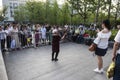 A 70-year-old grandmother sang Teresa TangÃ¢â¬â¢s song at Xuanwumen Square to attract a large number of people to watch